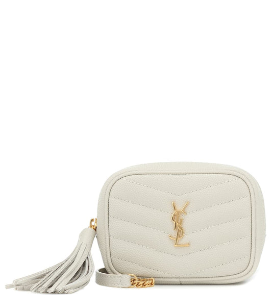 Saint Laurent Micro Bag Lou Leather Clutch, Gold