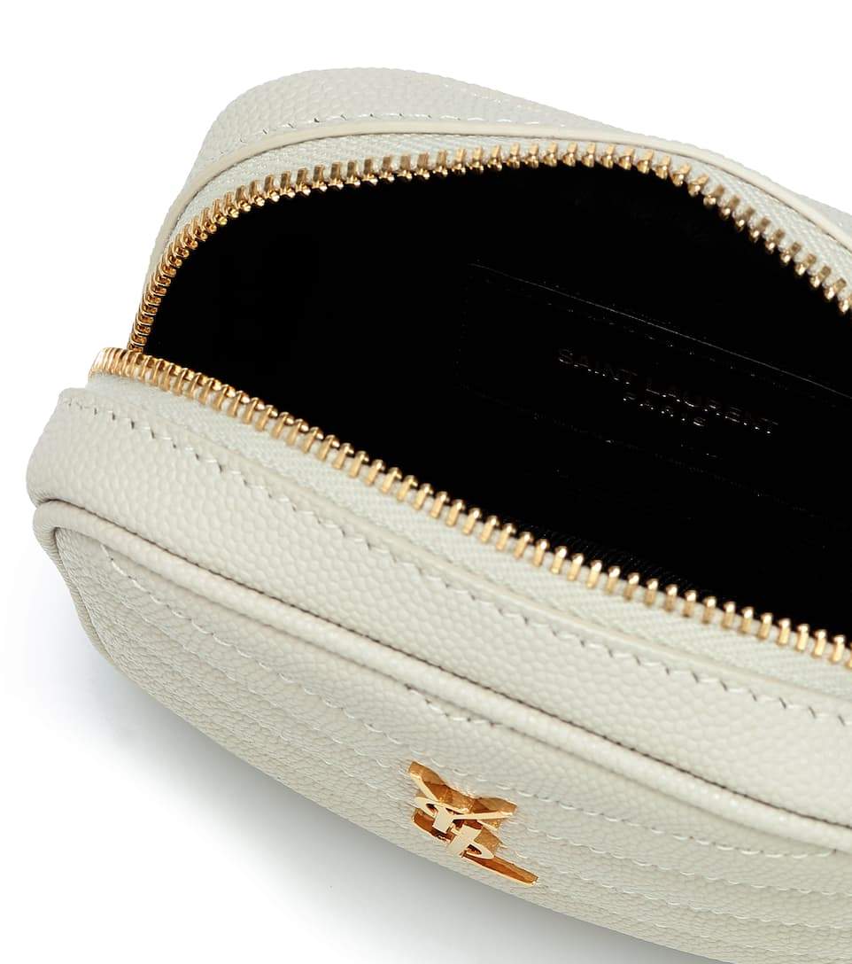 Saint Laurent Micro Bag Lou Leather Clutch, Gold