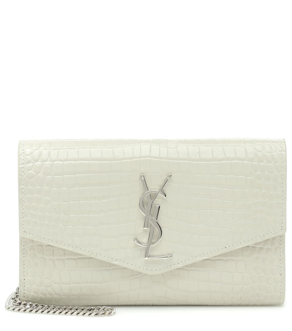 YSL Uptown Shoulder Bag, White Leather, Italy