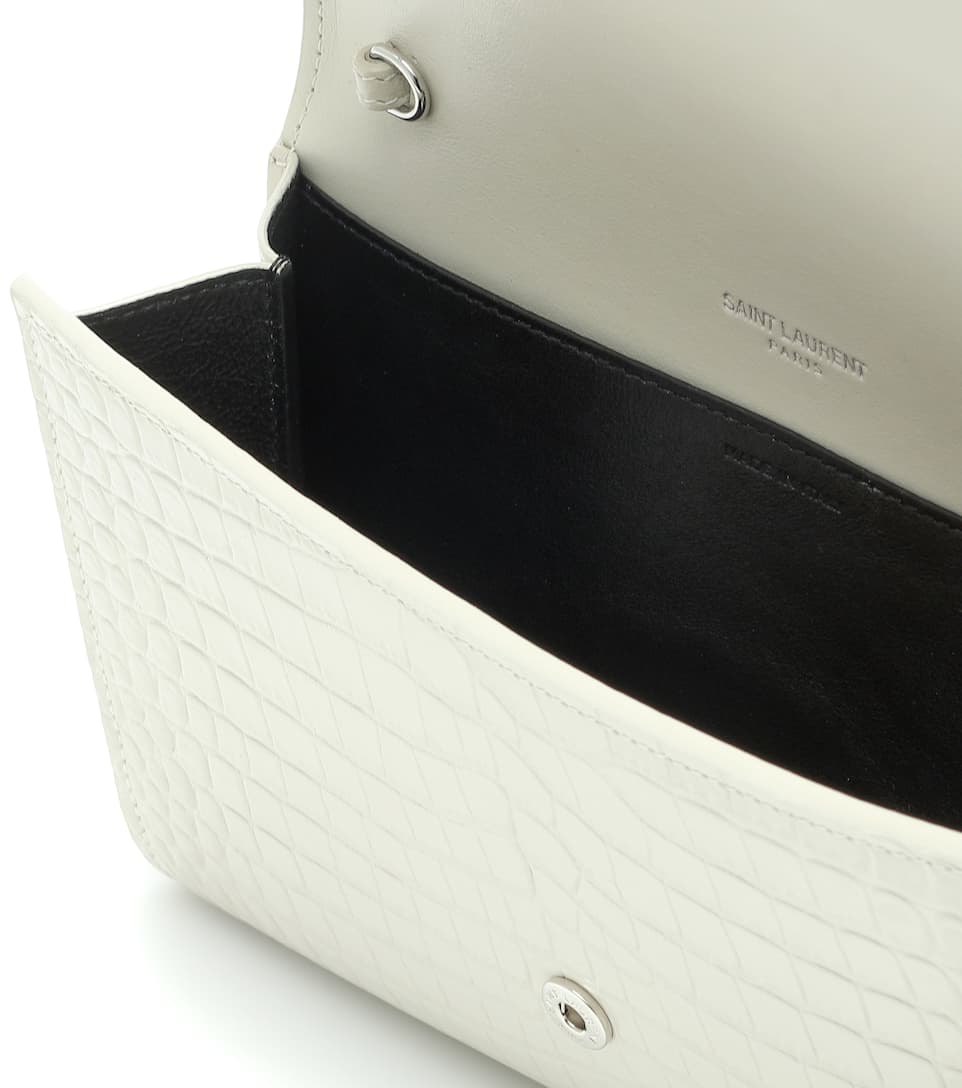YSL Uptown Shoulder Bag, White Leather, Italy