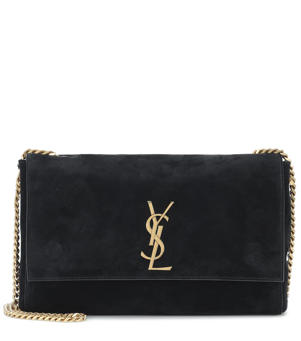 Saint Laurent Kate Bag, Reversible Suede Shoulder, Black