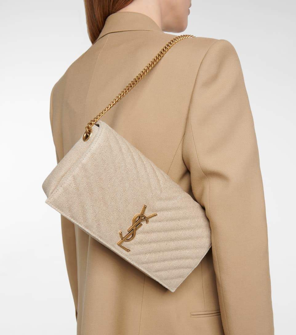 YSL Kate Linen Bag, Saint Laurent Shoulder Beige
