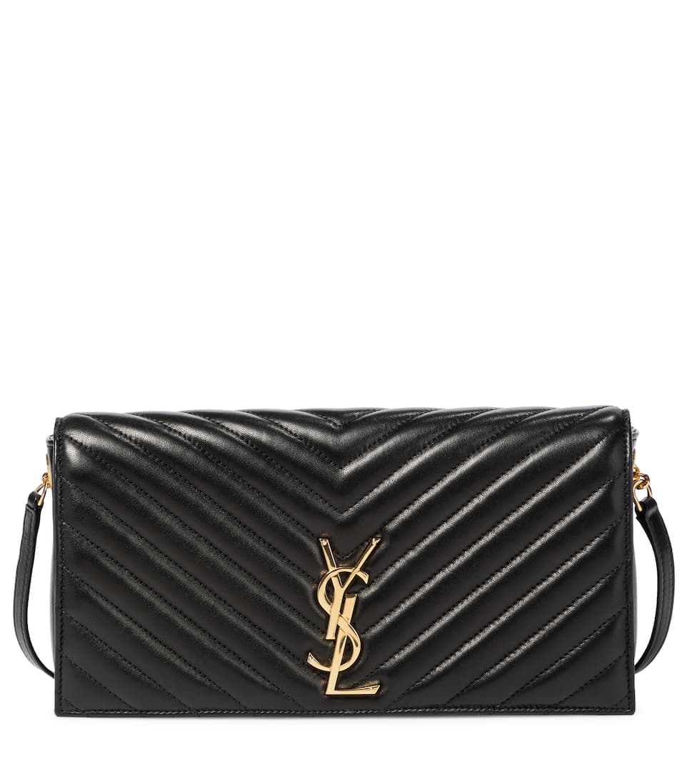 Saint Laurent Kate Baguette Leather Shoulder Bag, Gold Chain