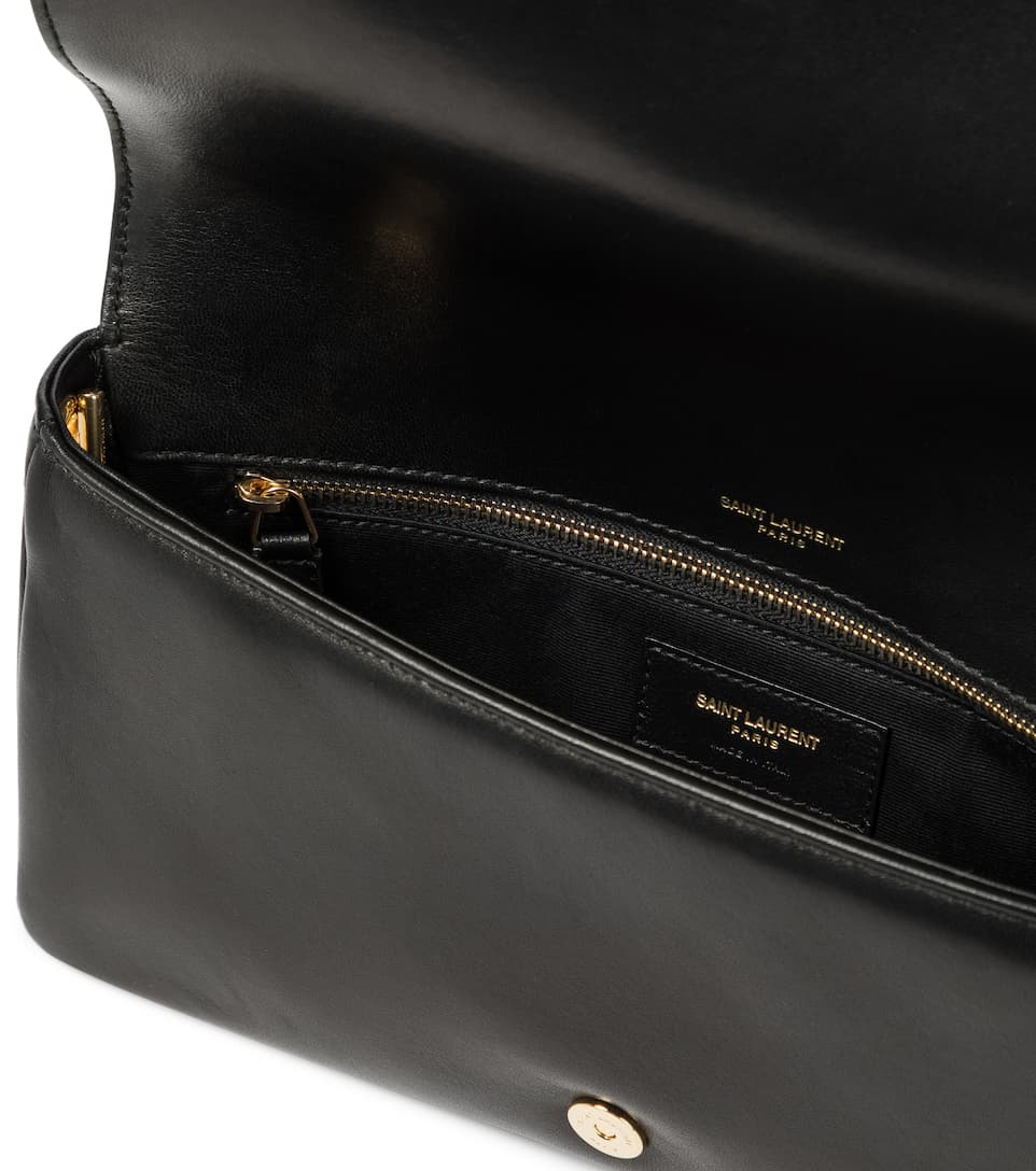 Saint Laurent Kate Baguette Leather Shoulder Bag, Gold Chain