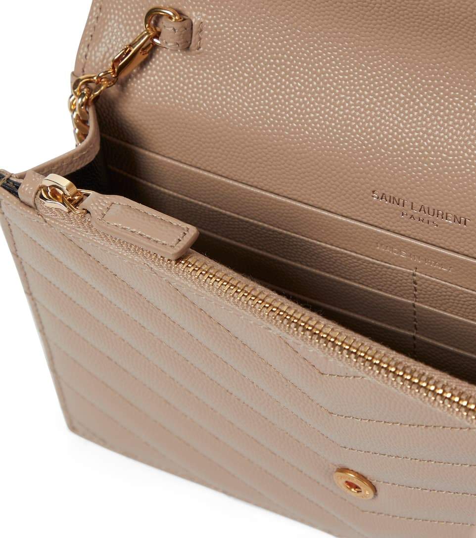 YSL Envelope Bag, Small Calf Leather Shoulder, Beige