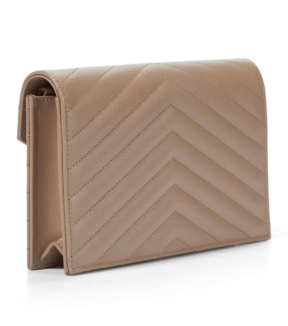 YSL Envelope Bag, Small Calf Leather Shoulder, Beige