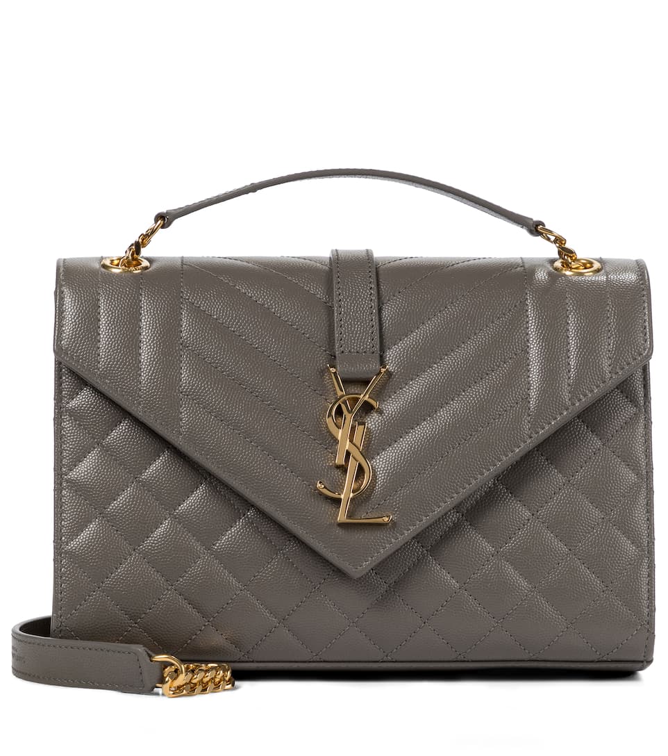 Saint Laurent Envelope Bag, Medium Calf Leather, Gold Hardware