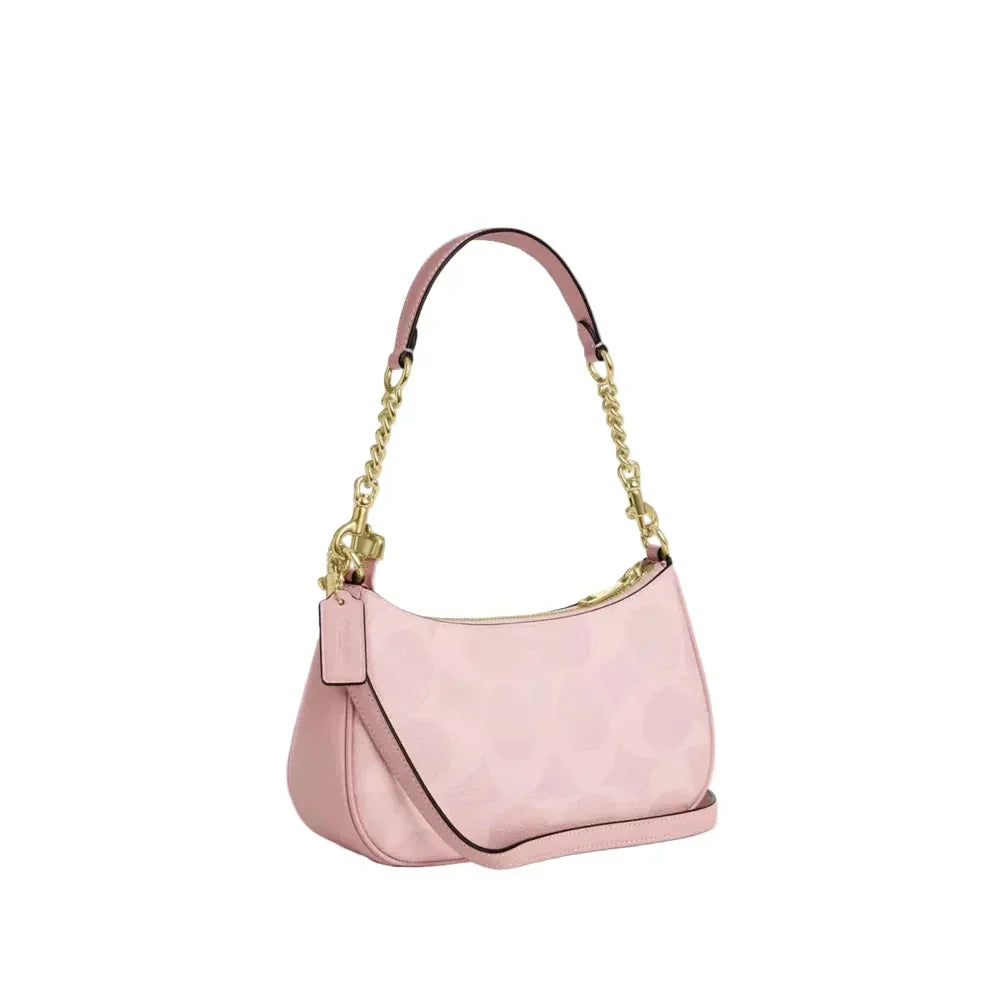 Coach Teri Shoulder Bag In Signature Canvas  - Gold/Powder Pink