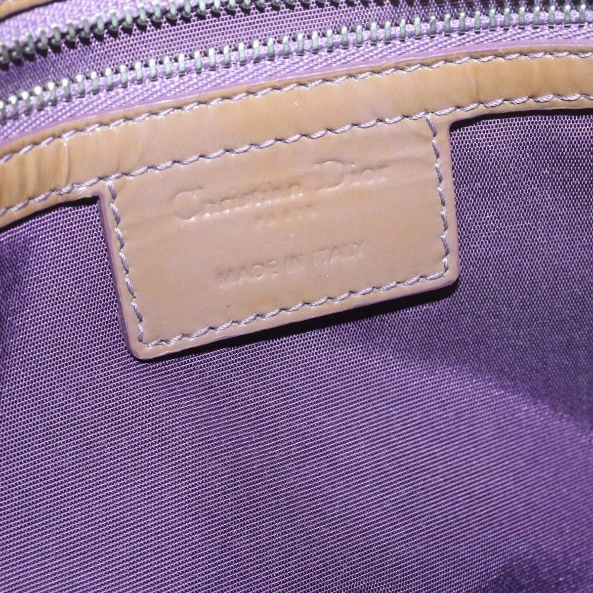 Dior Cannage Shoulder Bag, Patent Leather, Brown, 22cm