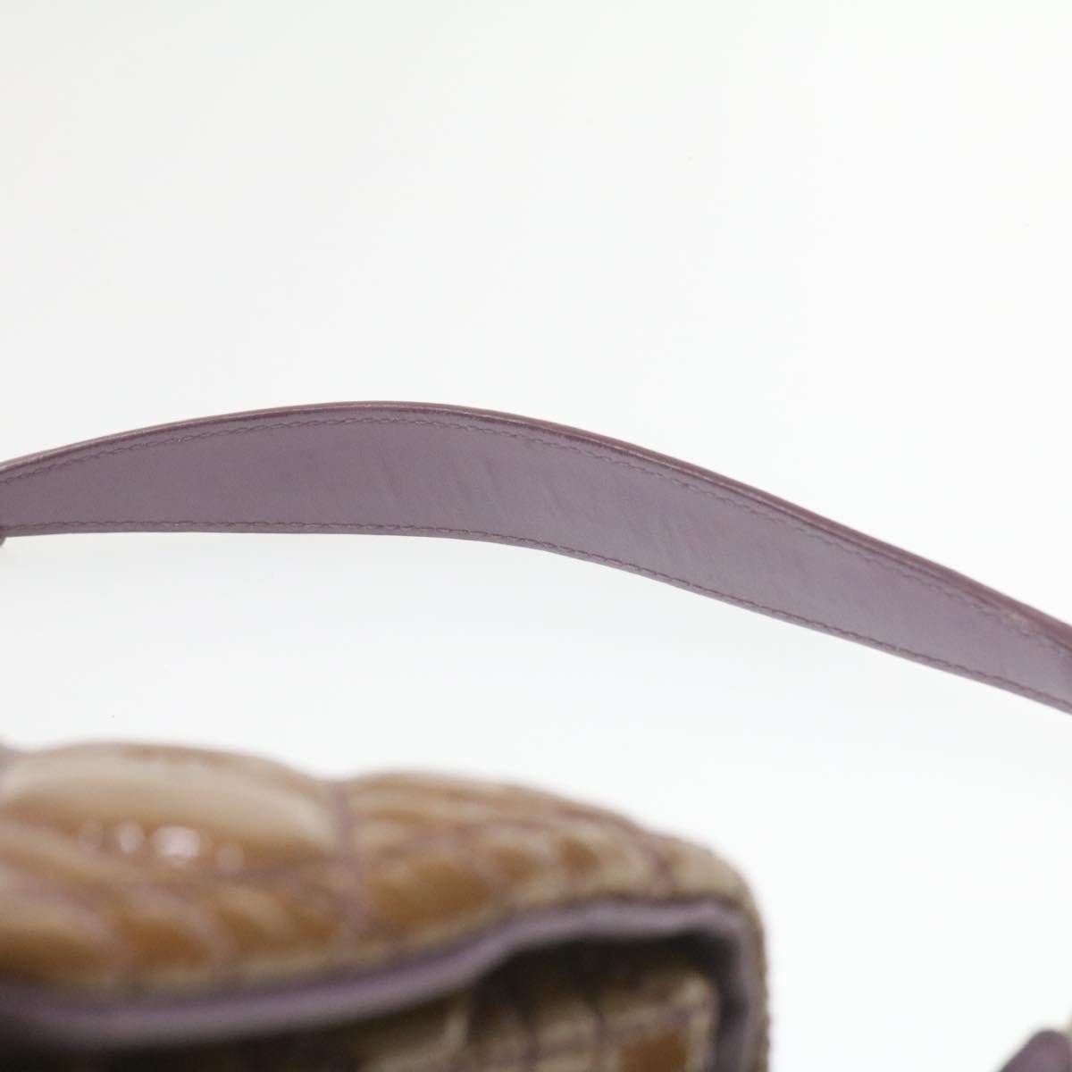 Dior Cannage Shoulder Bag, Patent Leather, Brown, 22cm