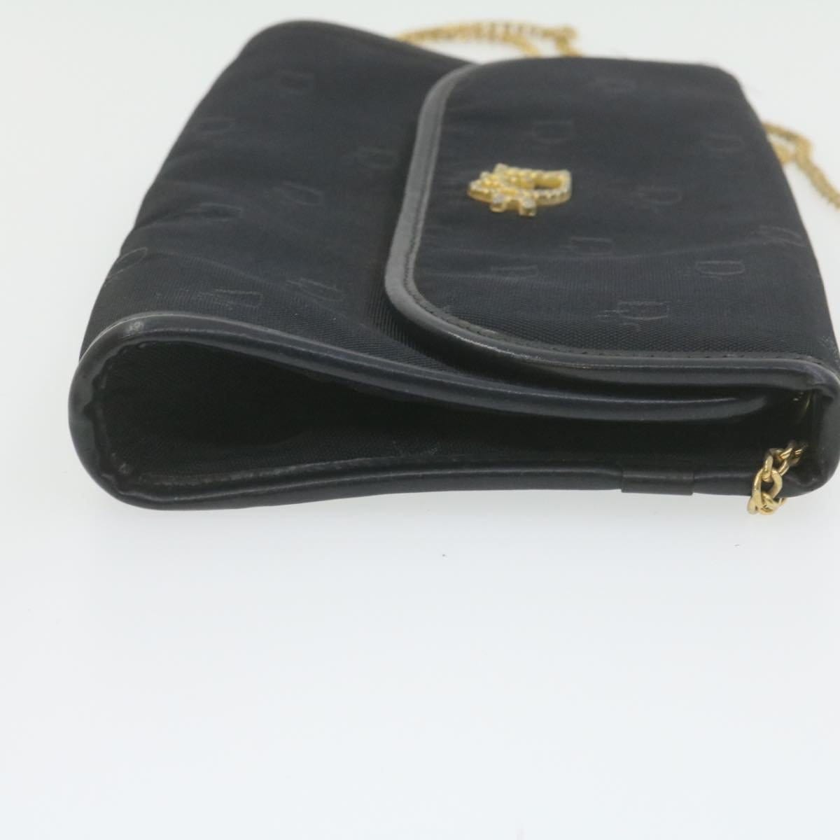 Dior Style Chain Bag, Black Canvas Shoulder Crossbody