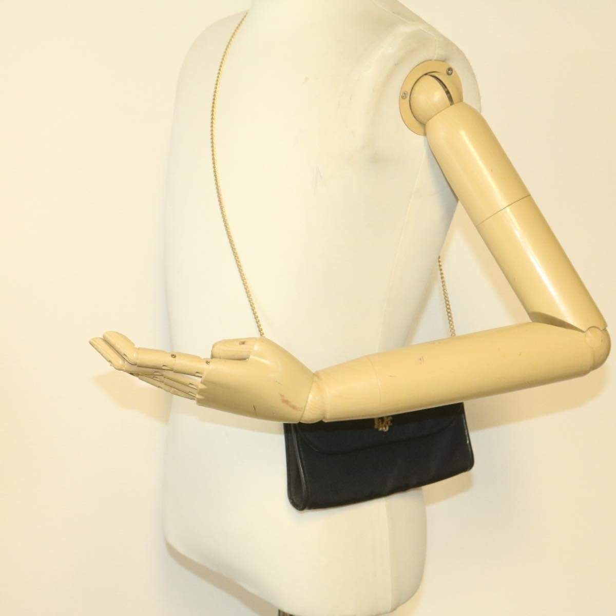 Dior Style Chain Bag, Black Canvas Shoulder Crossbody