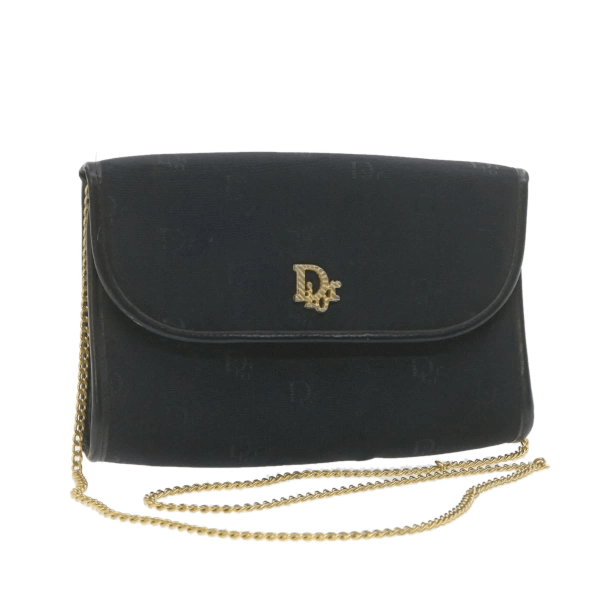 Dior Style Chain Bag, Black Canvas Shoulder Crossbody
