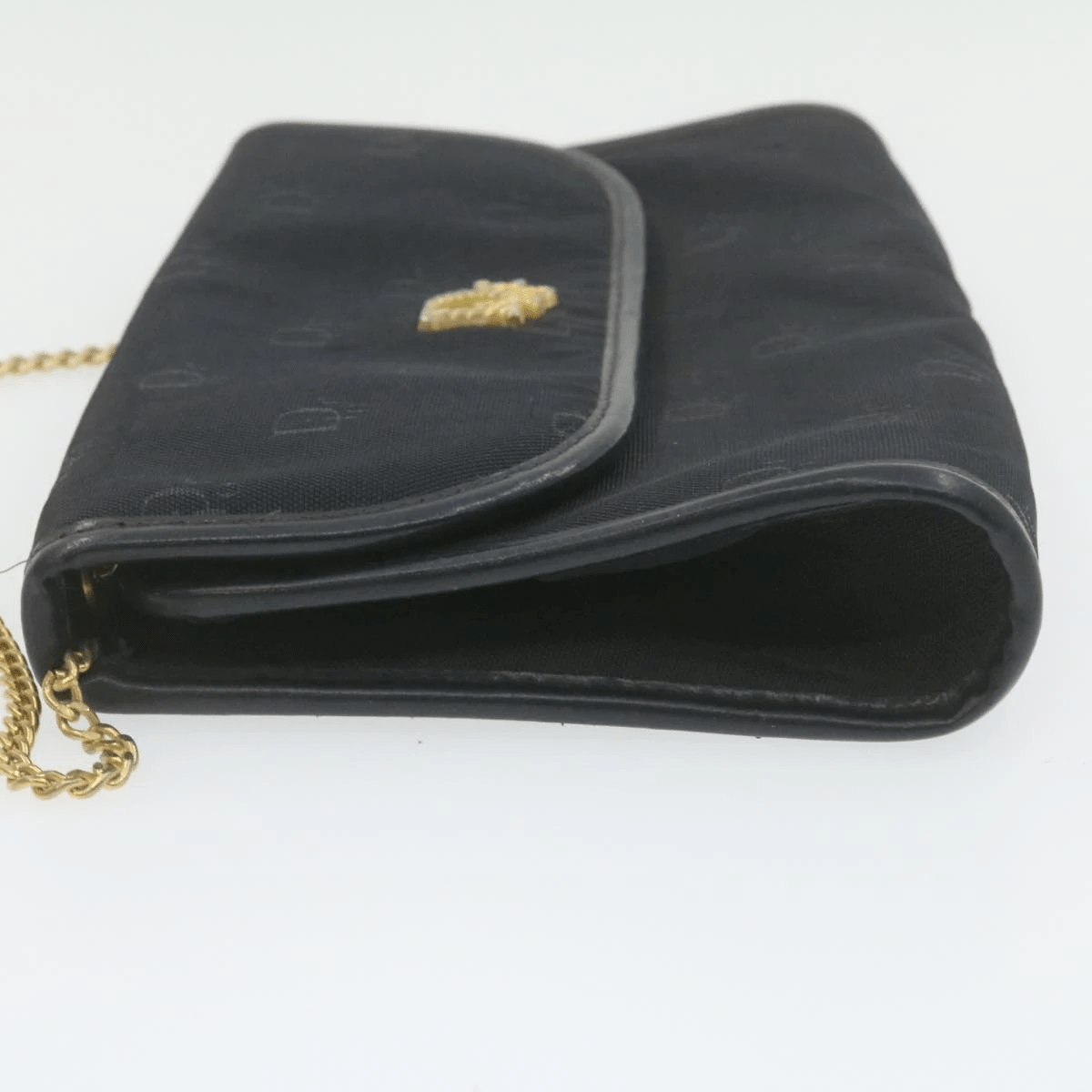 Dior Style Chain Bag, Black Canvas Shoulder Crossbody