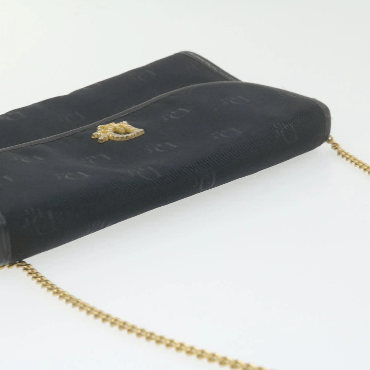 Dior Style Chain Bag, Black Canvas Shoulder Crossbody