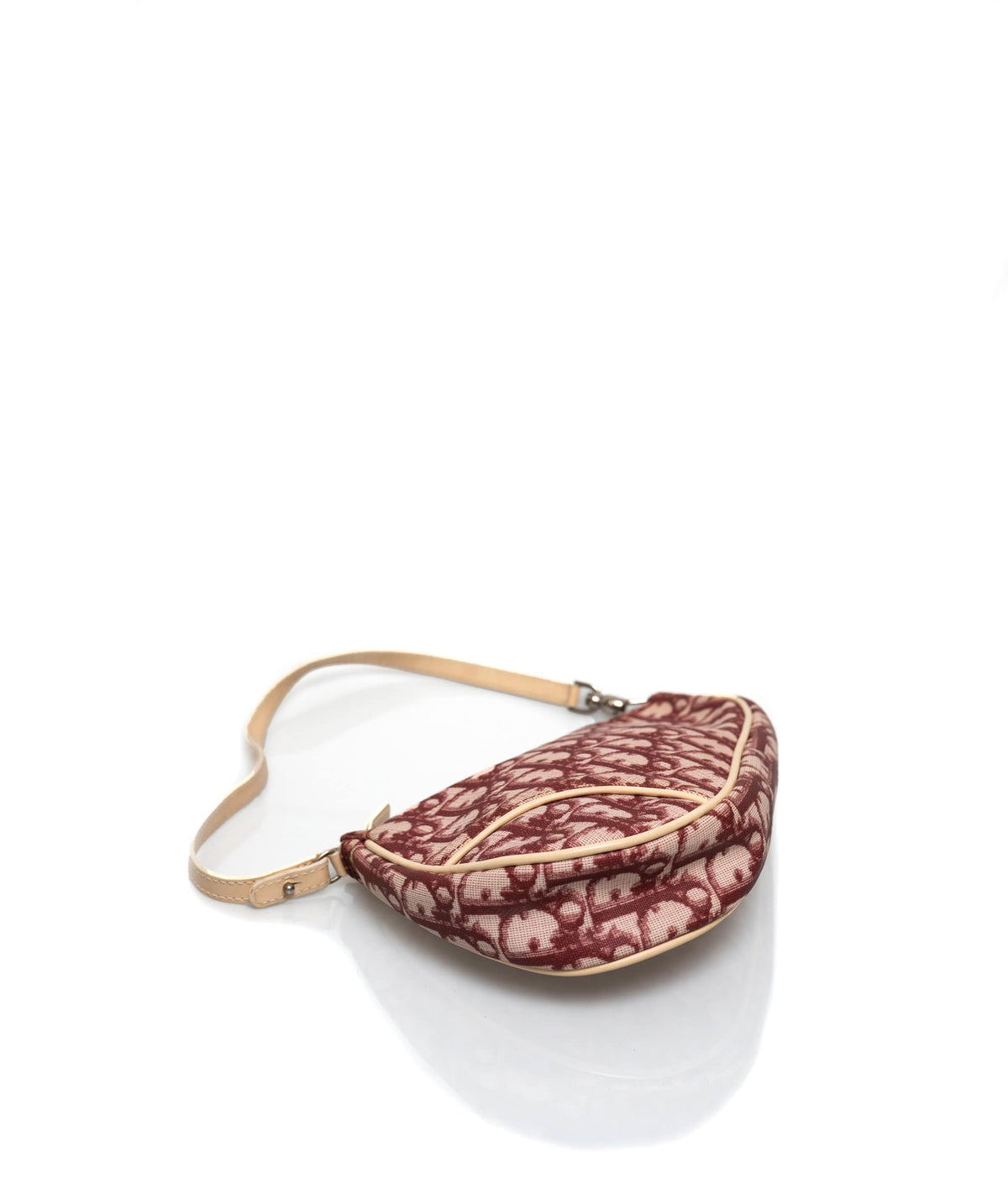 Red Designer Purse, Christian Dior Saddle Bag Coated Canvas