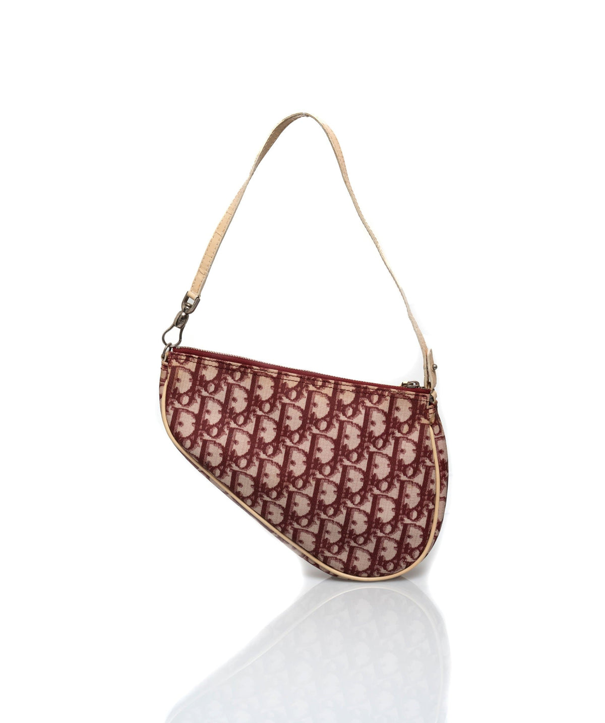 Red Designer Purse, Christian Dior Saddle Bag Coated Canvas
