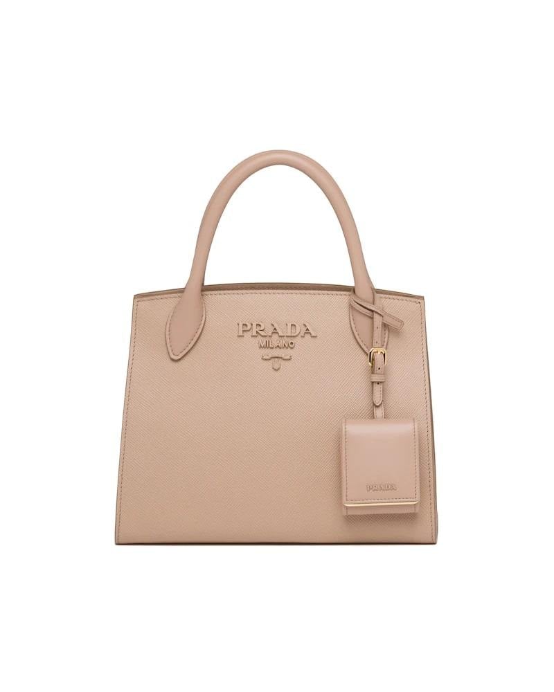 Prada Monochrome Bag, Medium Saffiano Leather, Gold Hardware