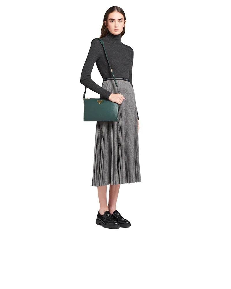 Prada Leather Shoulder Bag, Calf Leather, 30cm Width