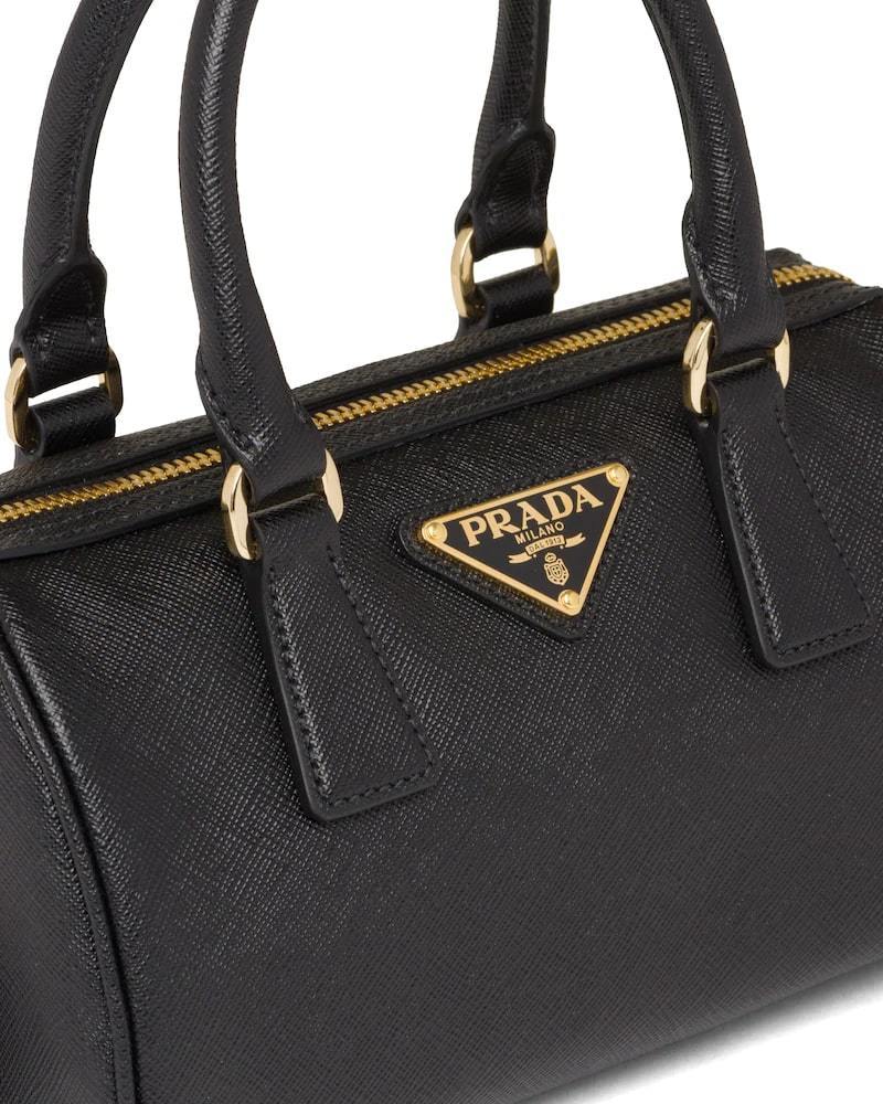 Saffiano Leather Handbag, Top-Handle, Detachable Strap