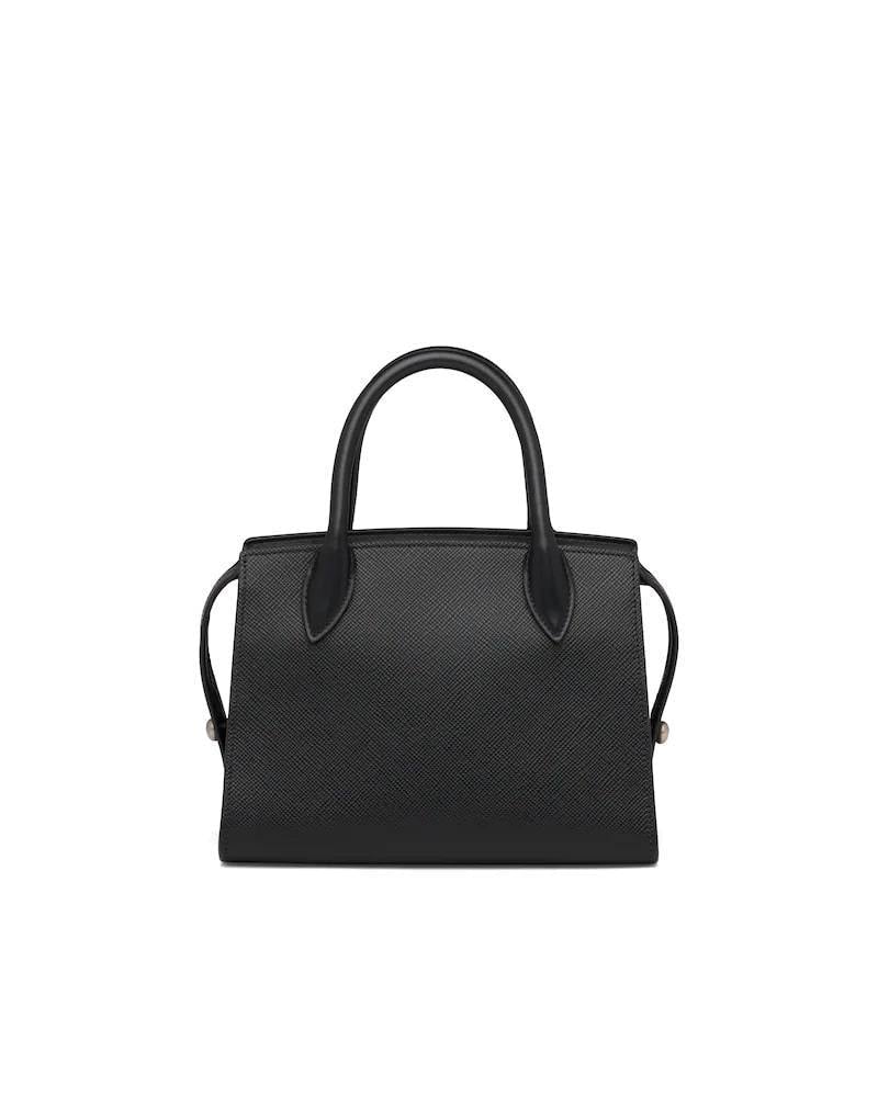 Prada Saffiano Handbag, Two-Handle Leather Monochrome Bag