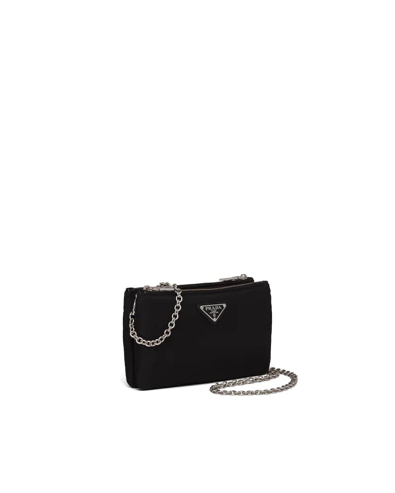 Prada Padded Mini Bag, Nylon, Detachable Chain Strap