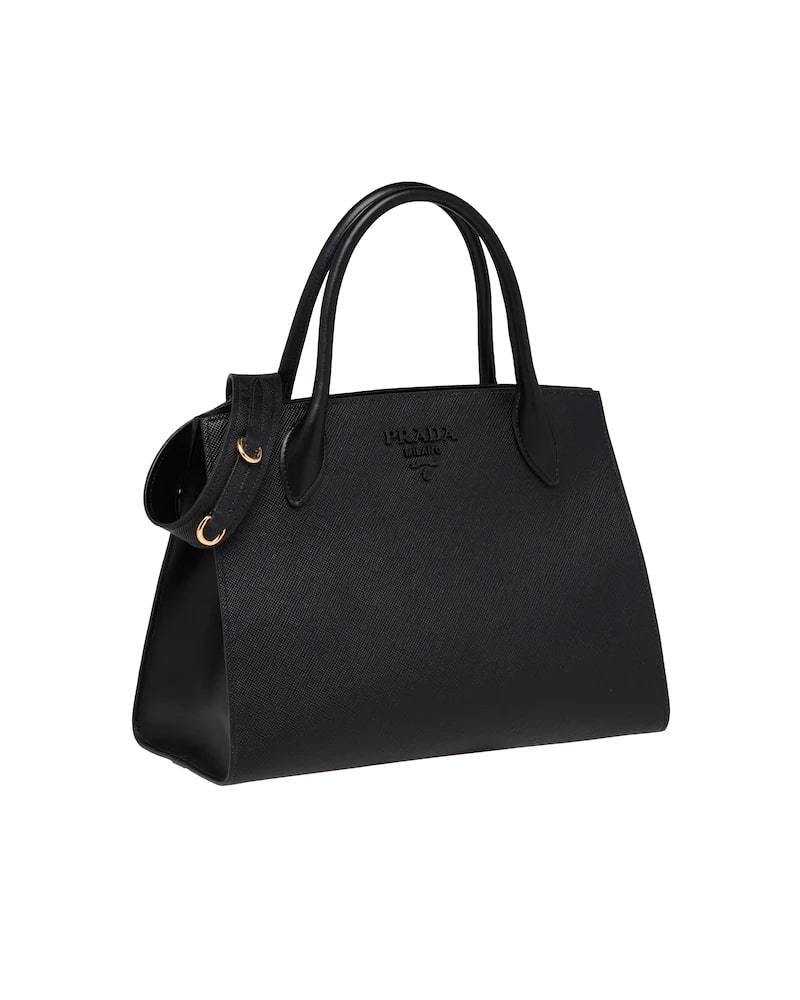 Prada Monochrome Bag, Medium Saffiano Leather, Gold Hardware