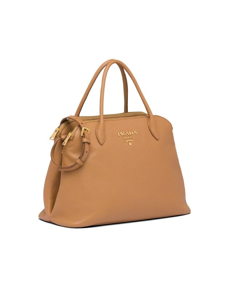 Prada Leather Handbag, Calf, Shoulder Strap, Zipper Pockets