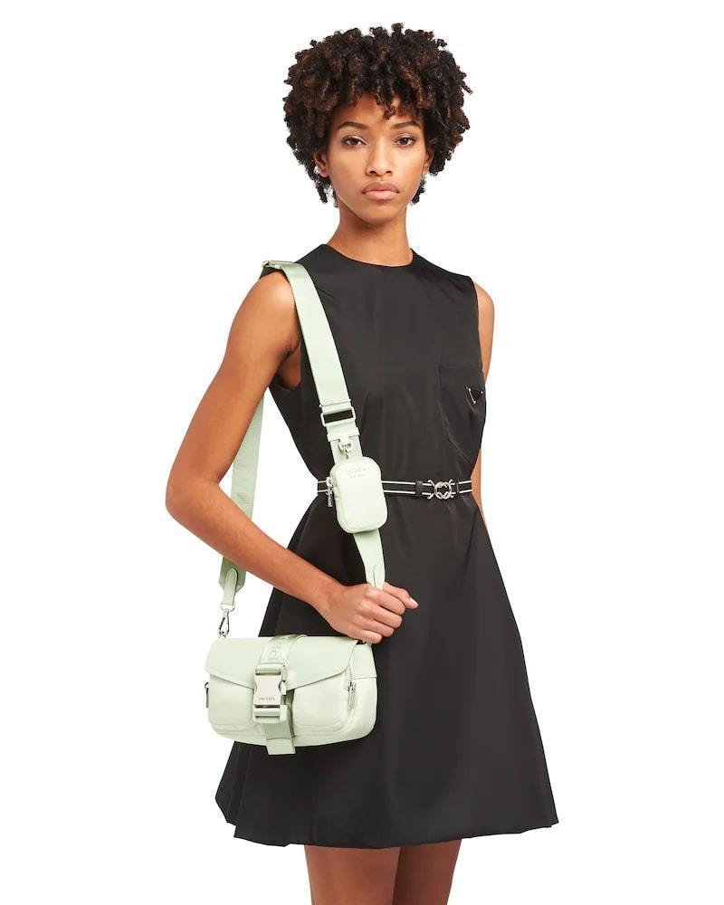Prada Nylon Shoulder Bag, Brushed Leather Pocket