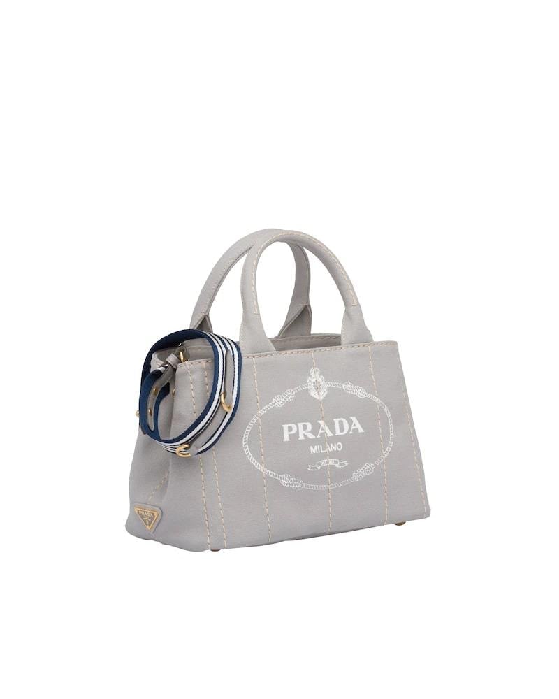 Prada Cotton Tote Bag, Canvas, Small, Shoulder Strap