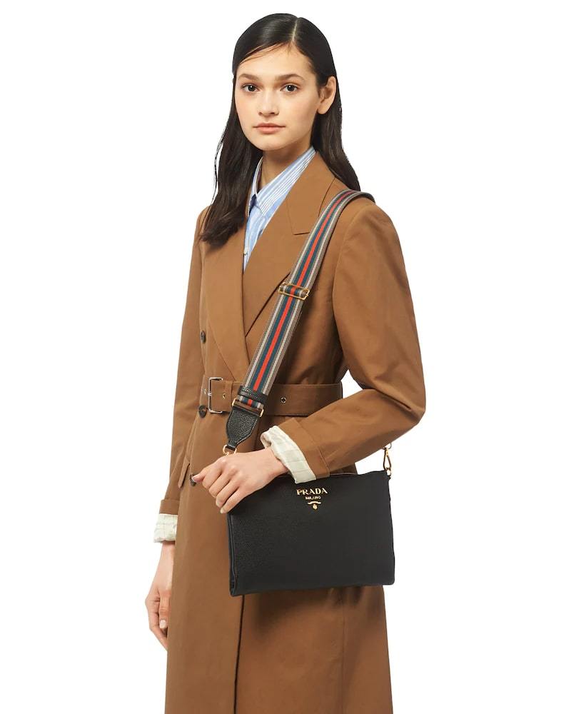 Prada Leather Shoulder Bag, Calf Leather, 30cm Width