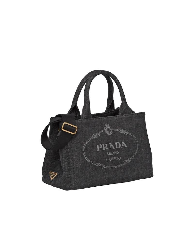 Prada Denim Tote, Vintage Gardener Bag, Metal Hardware