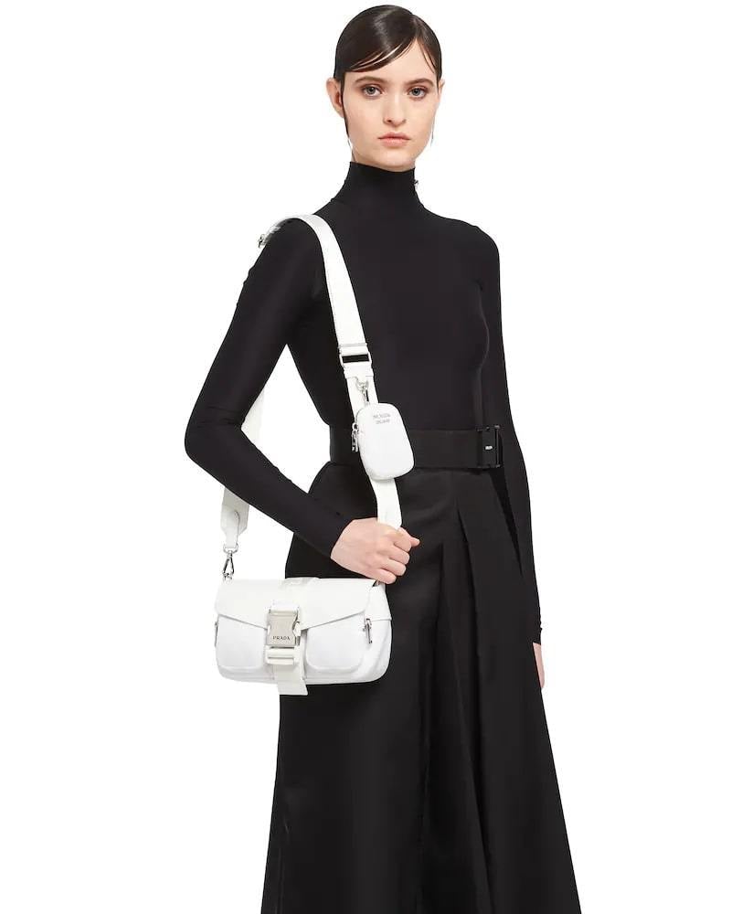 Prada Nylon Shoulder Bag, Brushed Leather Pocket