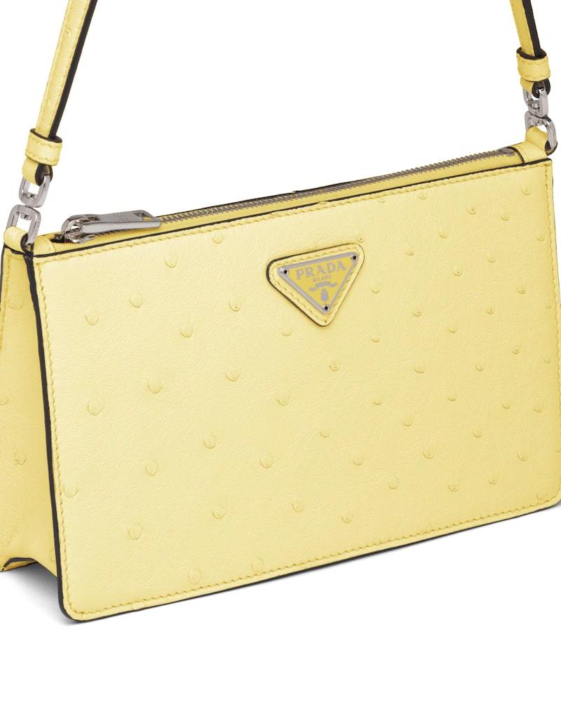 Prada Ostrich Mini Bag, Structured Leather Handbag