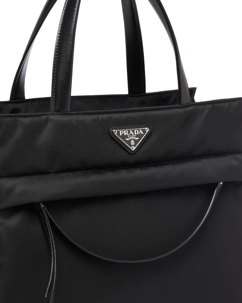 Quilted Nylon Tote Bag, Prada Re-Nylon, Leather Handles
