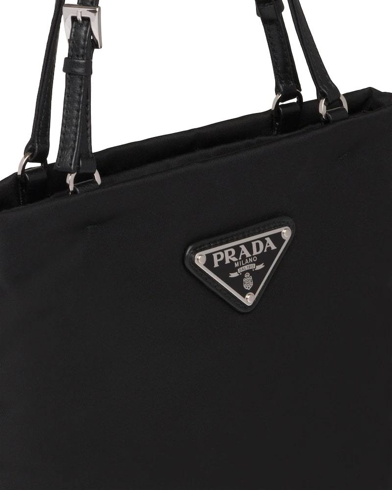 Prada Nylon Handbag, Chain Strap, Metal Logo