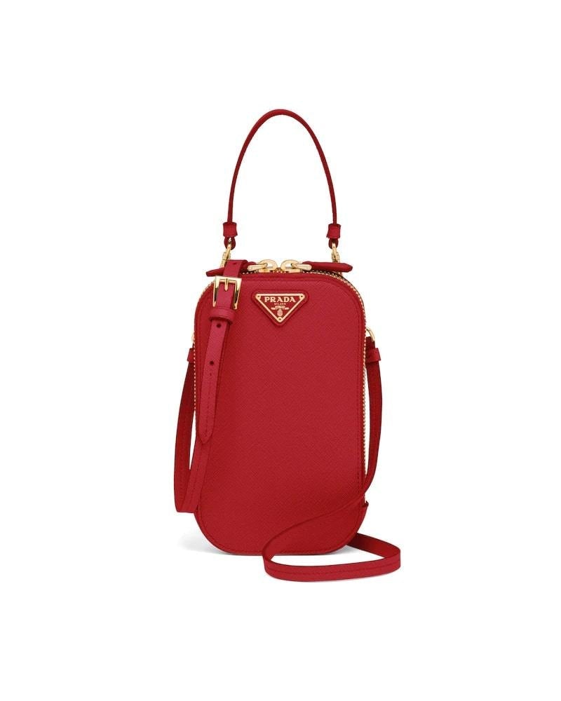Prada Saffiano Mini Bag, Leather Crossbody, Triangle Logo