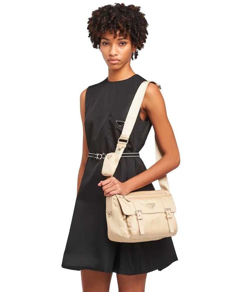 Prada Re-Nylon Bag, Shoulder, Detachable Pouch, 27cm