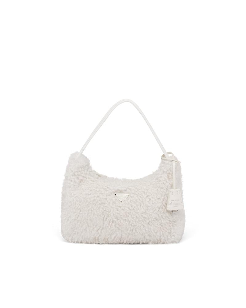 Shearling Mini Bag, Prada Re-Edition 2000, Zipper Closure