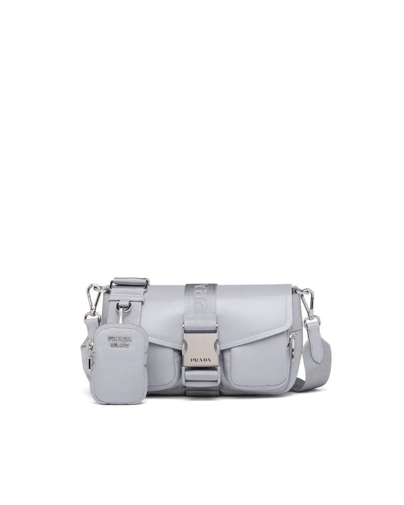 Prada Nylon Shoulder Bag, Brushed Leather Pocket