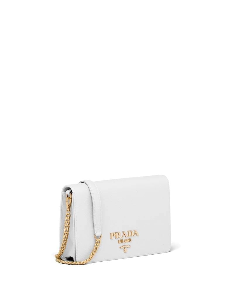 Prada Saffiano Mini Bag, Leather Shoulder Strap, Chain