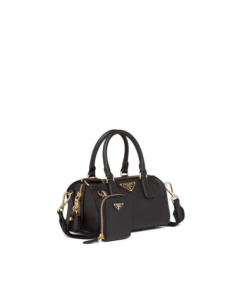Saffiano Leather Handbag, Top-Handle, Detachable Strap