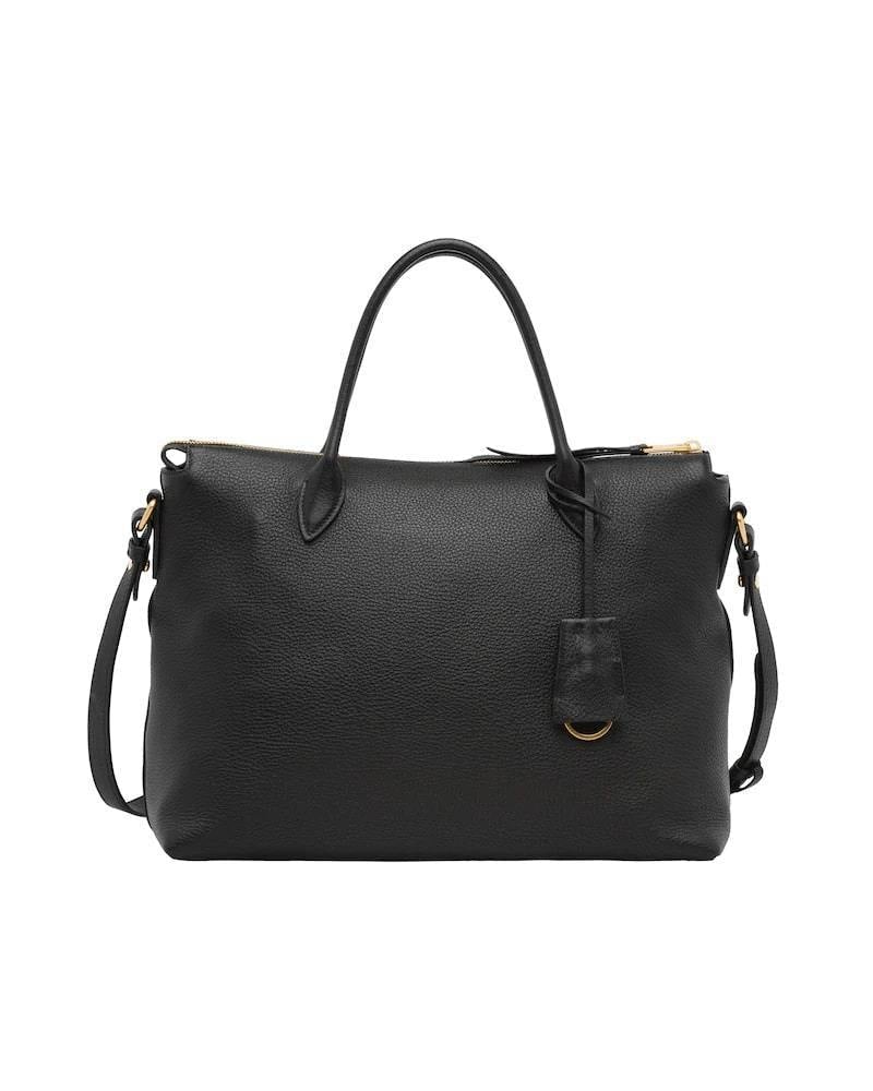Designer Leather Handbag, Prada Double Strap Bag, 35cm
