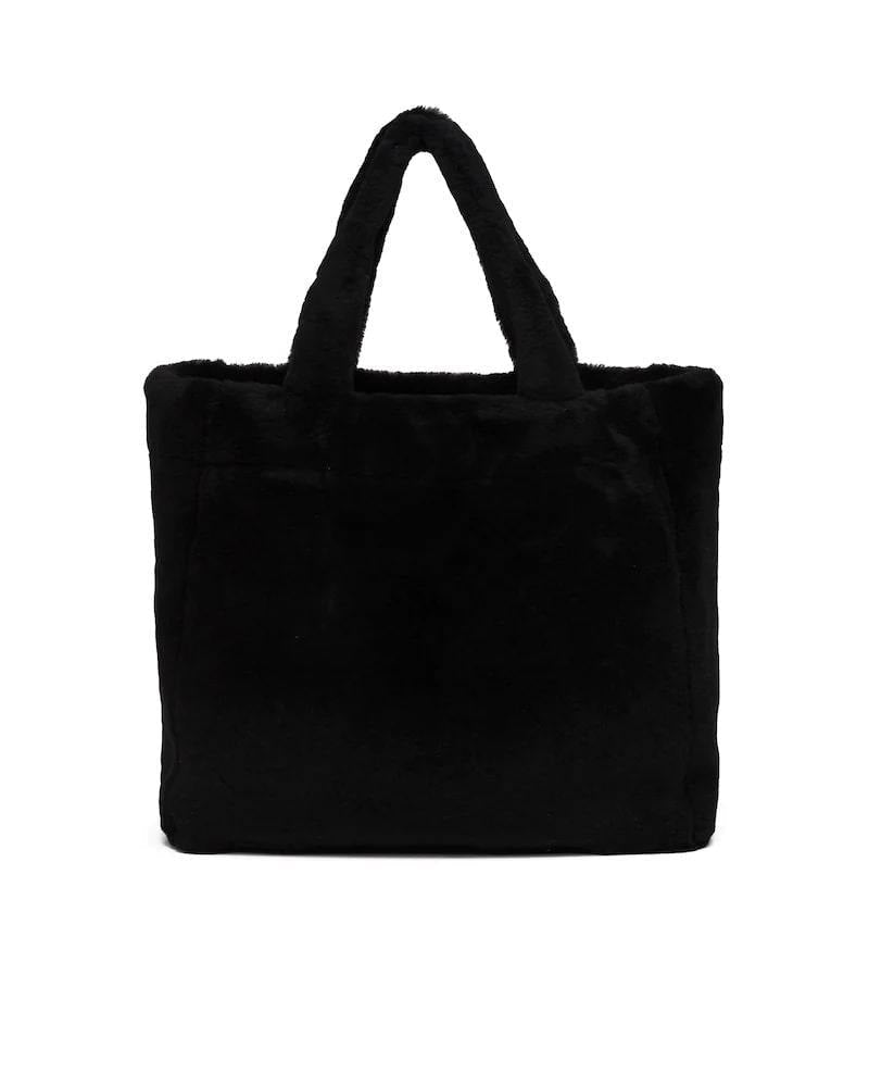 Shearling Tote Bag, Prada Logo, Intarsia, Metal Hardware
