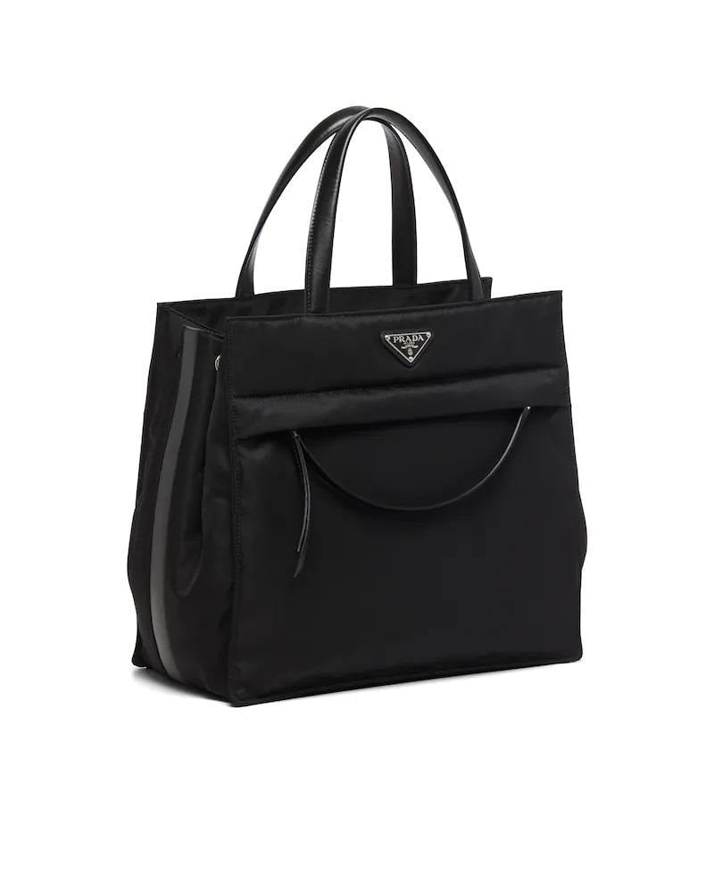 Quilted Nylon Tote Bag, Prada Re-Nylon, Leather Handles