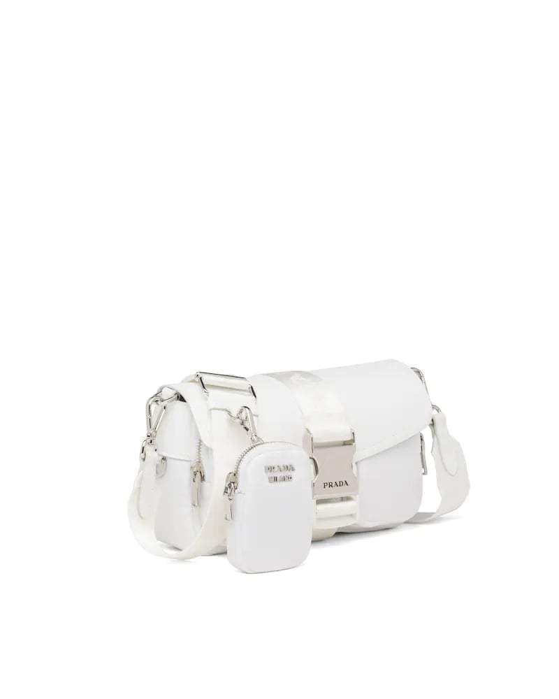 Prada Nylon Shoulder Bag, Brushed Leather Pocket