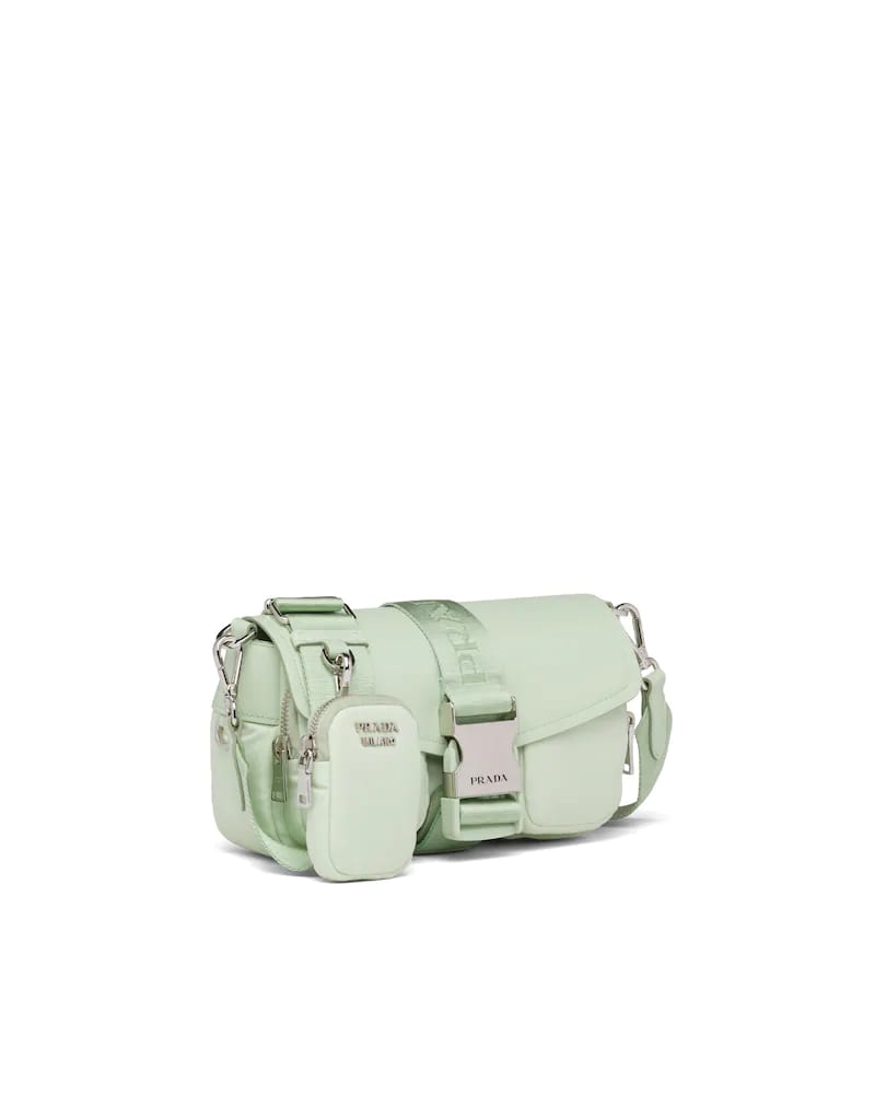 Prada Nylon Shoulder Bag, Brushed Leather Pocket
