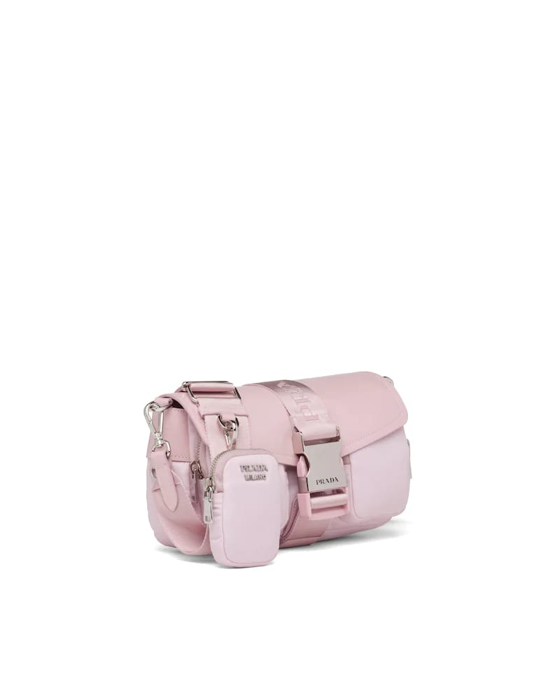Prada Nylon Shoulder Bag, Brushed Leather Pocket