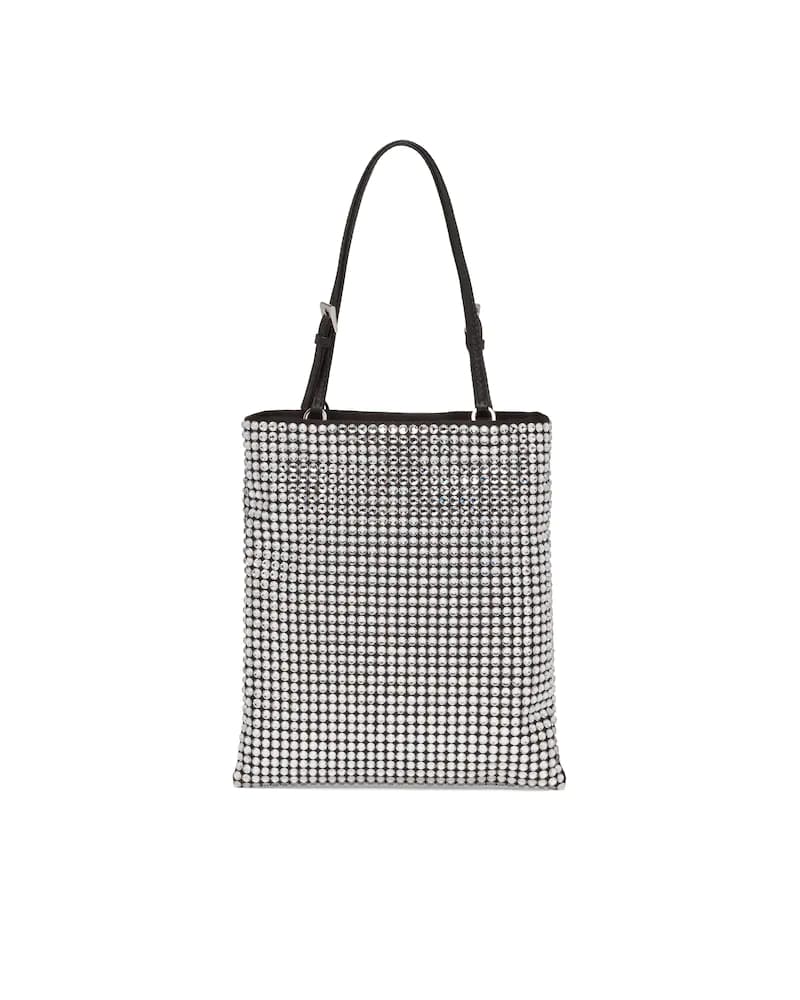 Crystal Embellished Handbag, Prada Satin, 20cm Height