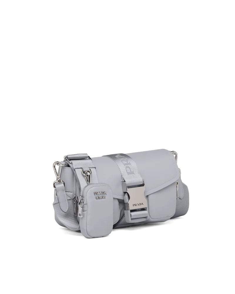 Prada Nylon Shoulder Bag, Brushed Leather Pocket